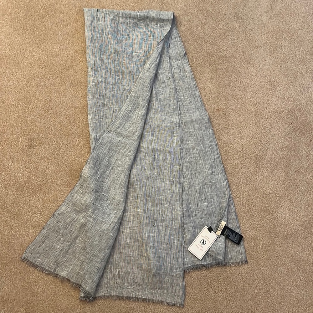 Chambray Navy White Scarf